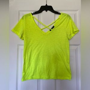 Neon Yellow V neck top